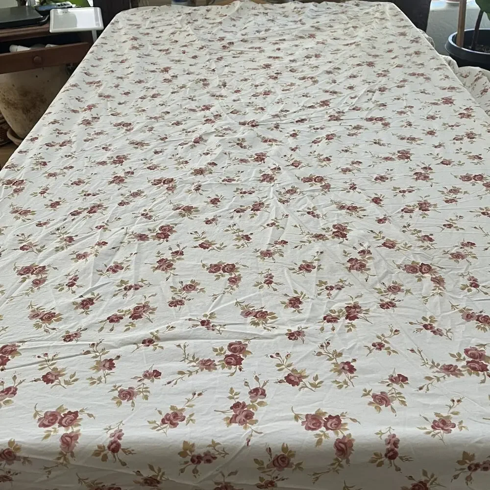 Pottery Barn Floral 100% Cotton Fitted Sheet 77